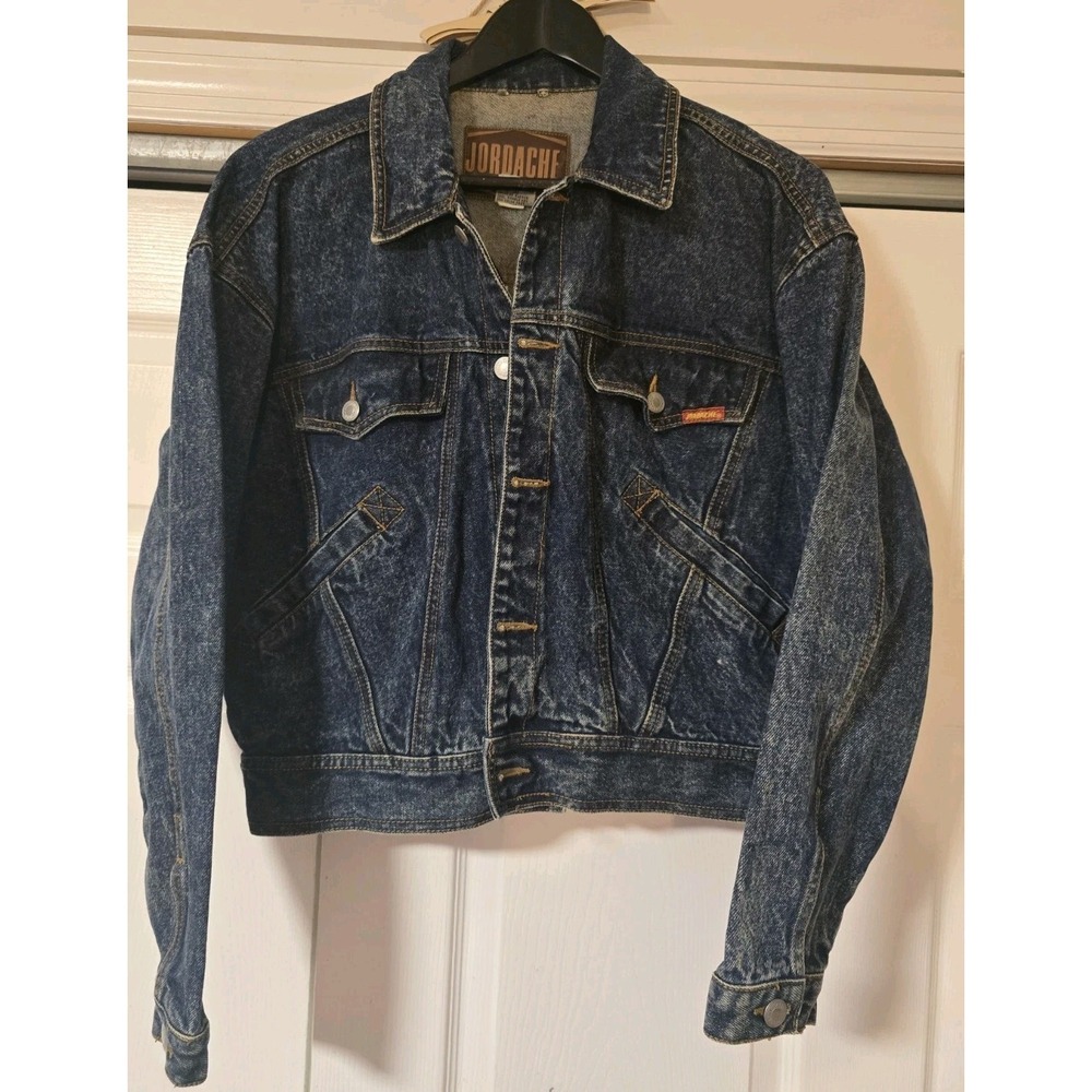Vintage‎ 80s, 90s Jordache Cropped Denim Trucker Jacket Acid Washed Size Medium